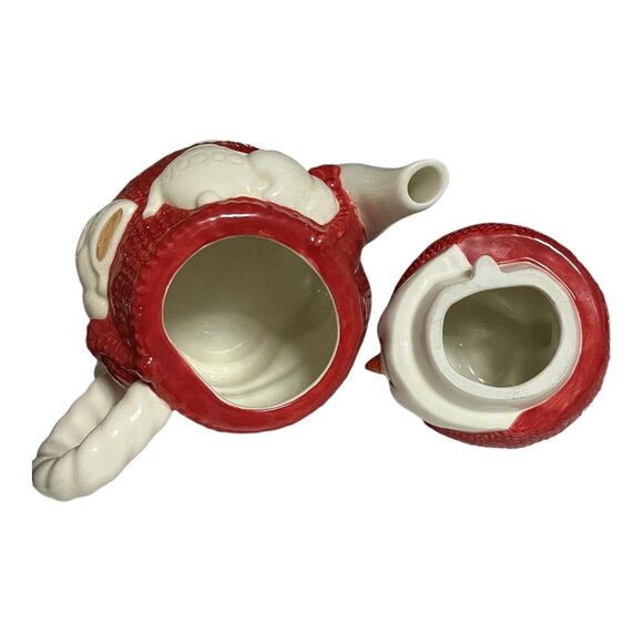 Department 56 Snowman Teapot with Red Sweater and Hat – Ceramic Holiday Cocoa De - Picture 5 of 7